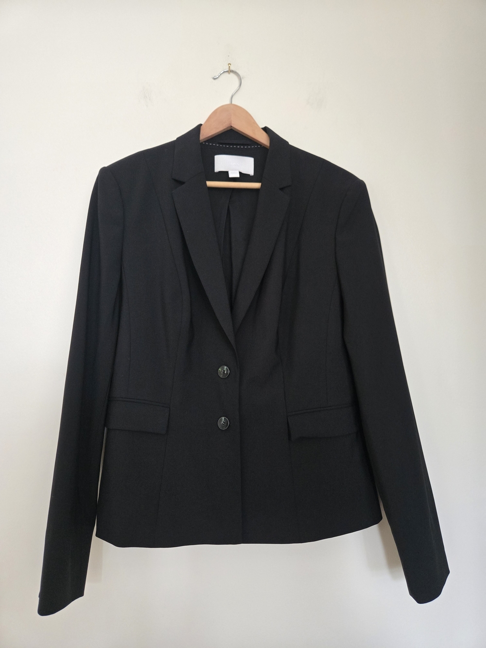 Black Women’s Wool Tailored Two-Button Blazer